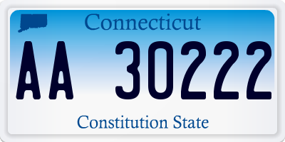 CT license plate AA30222