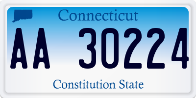 CT license plate AA30224