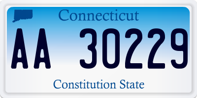 CT license plate AA30229