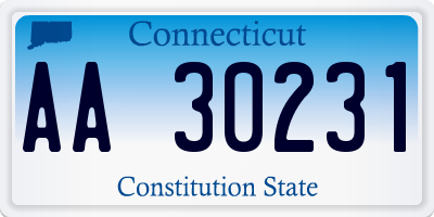 CT license plate AA30231