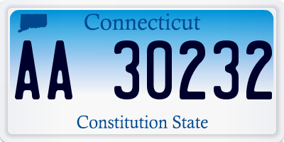 CT license plate AA30232