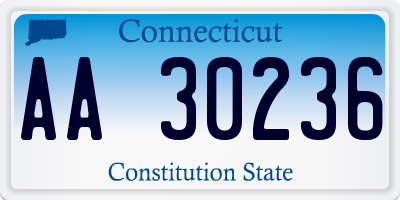 CT license plate AA30236