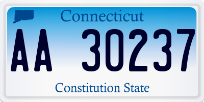 CT license plate AA30237