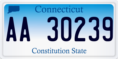 CT license plate AA30239