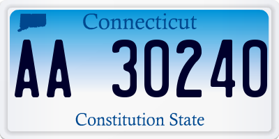 CT license plate AA30240