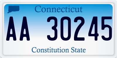 CT license plate AA30245