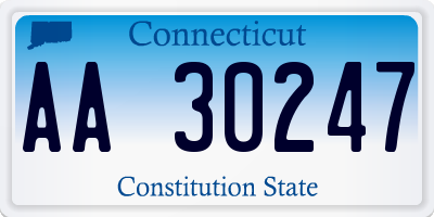 CT license plate AA30247