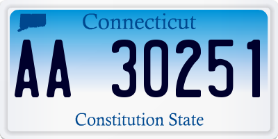 CT license plate AA30251