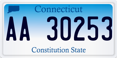 CT license plate AA30253