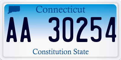 CT license plate AA30254