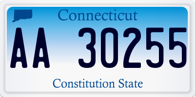 CT license plate AA30255