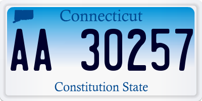 CT license plate AA30257