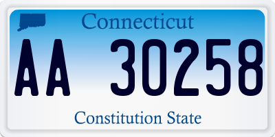 CT license plate AA30258