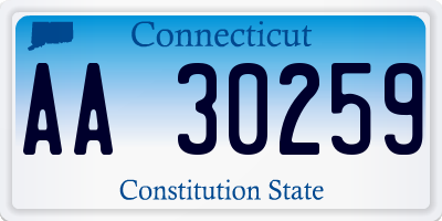 CT license plate AA30259