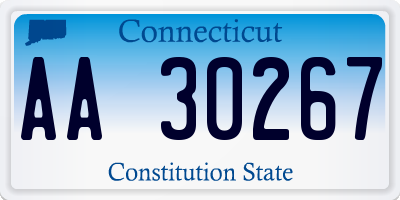 CT license plate AA30267