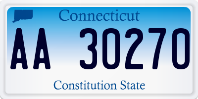 CT license plate AA30270