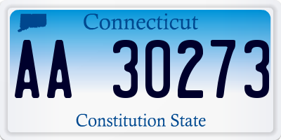 CT license plate AA30273