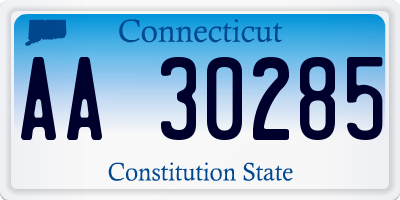 CT license plate AA30285