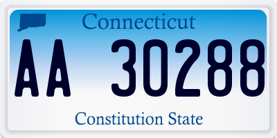 CT license plate AA30288