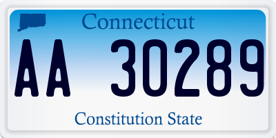 CT license plate AA30289