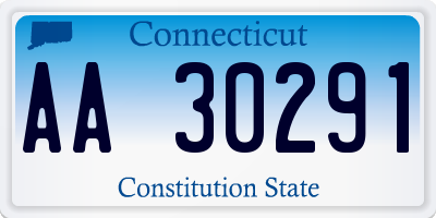 CT license plate AA30291