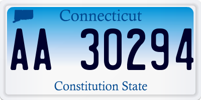 CT license plate AA30294