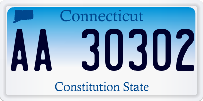 CT license plate AA30302