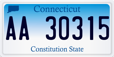 CT license plate AA30315