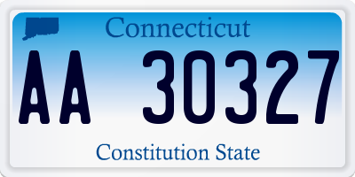 CT license plate AA30327