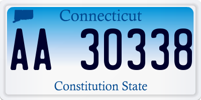 CT license plate AA30338