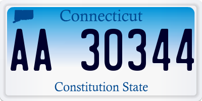 CT license plate AA30344