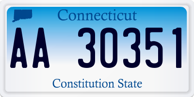 CT license plate AA30351