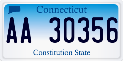 CT license plate AA30356