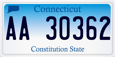 CT license plate AA30362