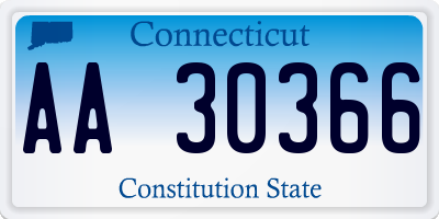 CT license plate AA30366