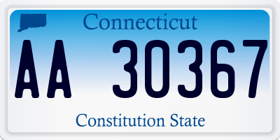 CT license plate AA30367
