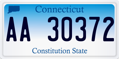 CT license plate AA30372