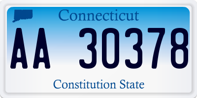 CT license plate AA30378