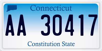 CT license plate AA30417