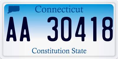 CT license plate AA30418