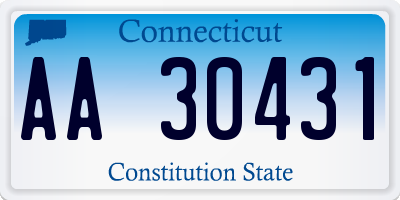 CT license plate AA30431