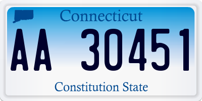 CT license plate AA30451