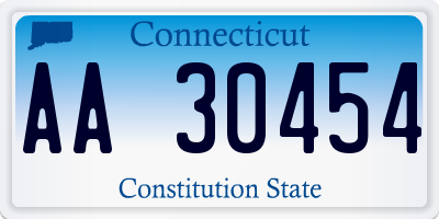CT license plate AA30454