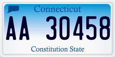 CT license plate AA30458