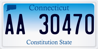 CT license plate AA30470