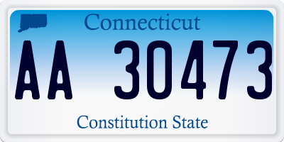 CT license plate AA30473