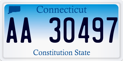 CT license plate AA30497