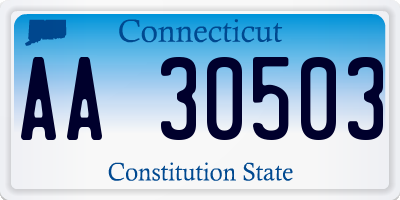 CT license plate AA30503