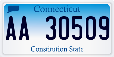 CT license plate AA30509