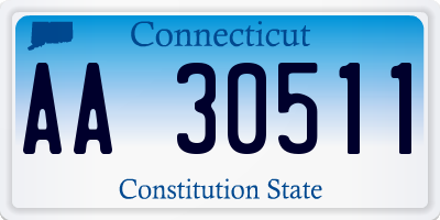 CT license plate AA30511